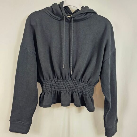 ba&sh Daris Cropped Hoodie in Black - Size 1 - Picture 2 of 12